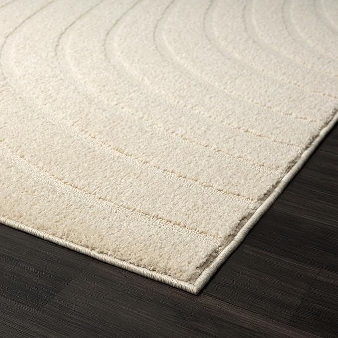 LUXE WEAVERS Modern Geometric Wave Cream 2x3 Area Rug