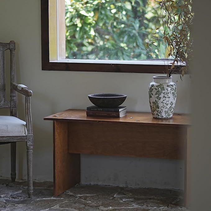 Hand Carved Wooden Decorative Bowl for Home Entryway Decor, Wood Centerpiece Bowl for Coffee Table Decor, Wood Dough Bowl for Farmhouse Decor (Brown)