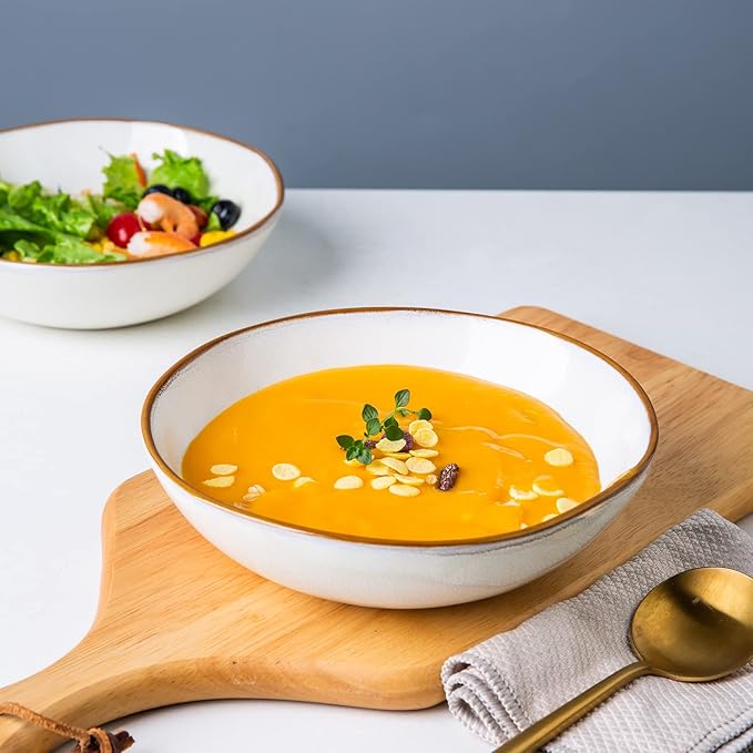 AmorArc Ceramic Dinnerware Sets,Handmade Reactive Glaze Stoneware Plates and Bowls Sets,Highly Chip and Crack Resistant | Dishwasher & Microwave Safe Dishes Set,Service for 4 (12pc)