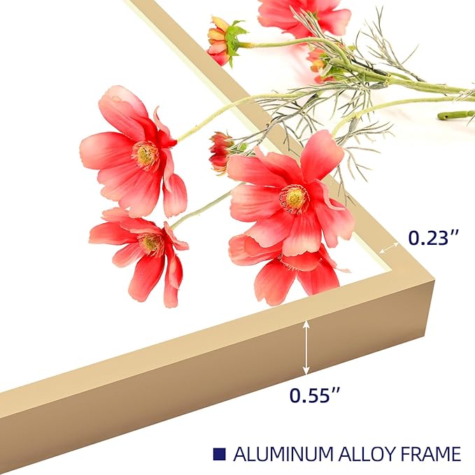 65"x24"Full Length Mirror with Stand,Gold Large Mirror,Shatterproof Tempered Glass&Aluminum Alloy Frame,Freestanding Full Body Mirrorr for Bedroom,Living Room,Dressing Room