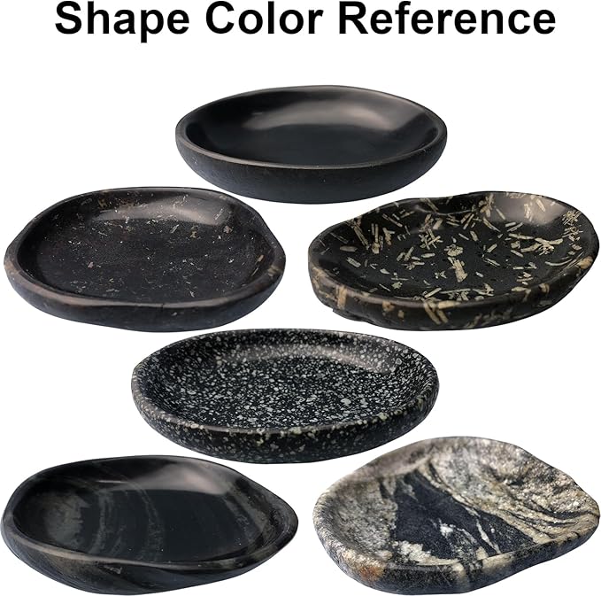 Handmade Decorative Bowl - Natural River Stone Pebble Artisan Crafted Serving Dish | 4-6 Inch Unique Decorative Tray for Home Centerpiece, Jewelry Holder (black)