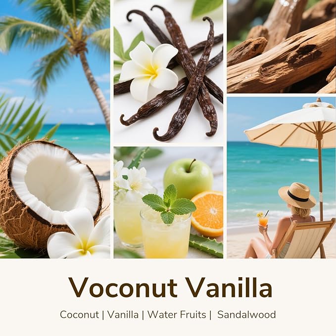 Goodpick Vanilla Coconut Candles, Scented Candle for Home, 22oz Soy Candles, Long Burning 120hrs Jar Candle Gifts