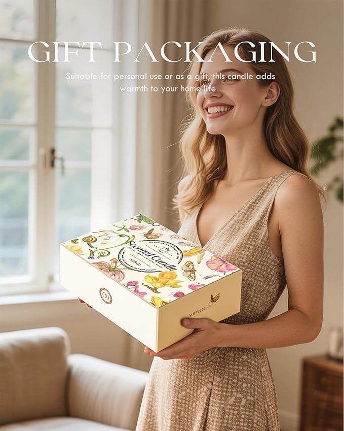 AOOVOO Candles Set - 6PC Scented Candles, Soy Candle, Aromatherapy Candle, Soy Wax Candle, Candle for Home Scented, Lavender/Vanilla/Eucalyptus/Sage/Jasmine/Sandalwood