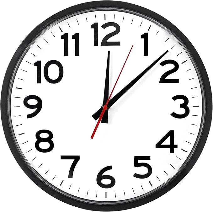 Ultimate Wall Clock | 14 Inch | Modern | Quartz | Analog | Home | Office | School | Gym | Indoor | Outdoor | Near Silent | Unbranded | Classic | Black | Battery Operated | Modern Décor