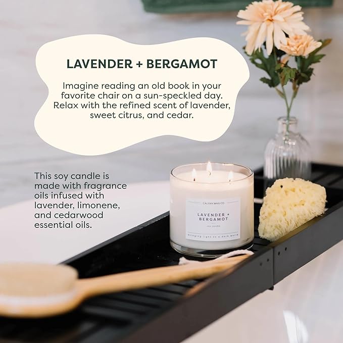 Calyan Wax Co. Everyday Scented Candle Set, Bundle of 4 Scented Candles, Bulk 3 Wick Candles, Non Toxic & Vegan Soy Wax, Candle Gift Set, 43 Hour Burn Time, 14.9oz Each
