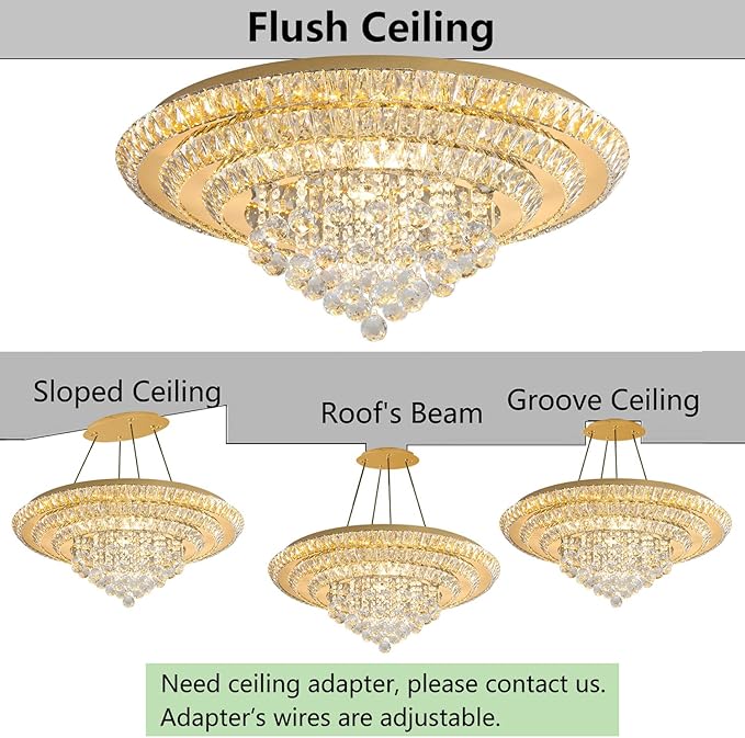 Modern Chandelier Glam Ceiling Light with Bulbs Living Room LED Dimmable Chandelier for Dining Room Bedroom Ceiling Lighting Fixture 32 Inches Gold Light