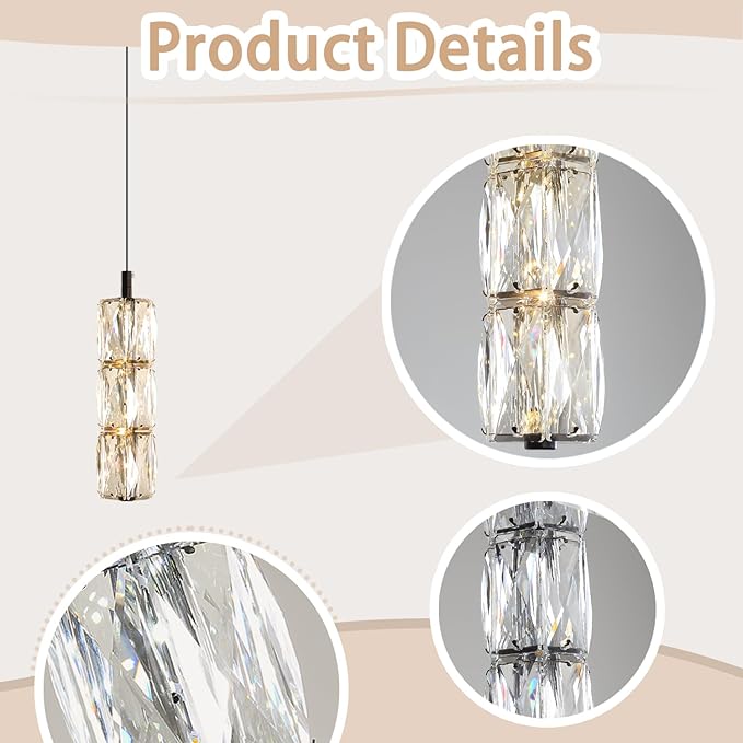 Modern Pendant Lighting 1-Light Chandelier Black Pendant Light Indoor Hanging Light Fixture for Kithchen Island Dinning Room Bedroom