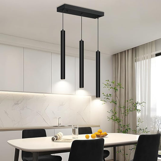 OKELI Modern 3-Light Pendant Light Fixtures Square Pendant Lights Kitchen Island LED Minimalist Pendant Lighting Fixture for Kitchen,Dinning Room,Bedroom,Hallway,Bar