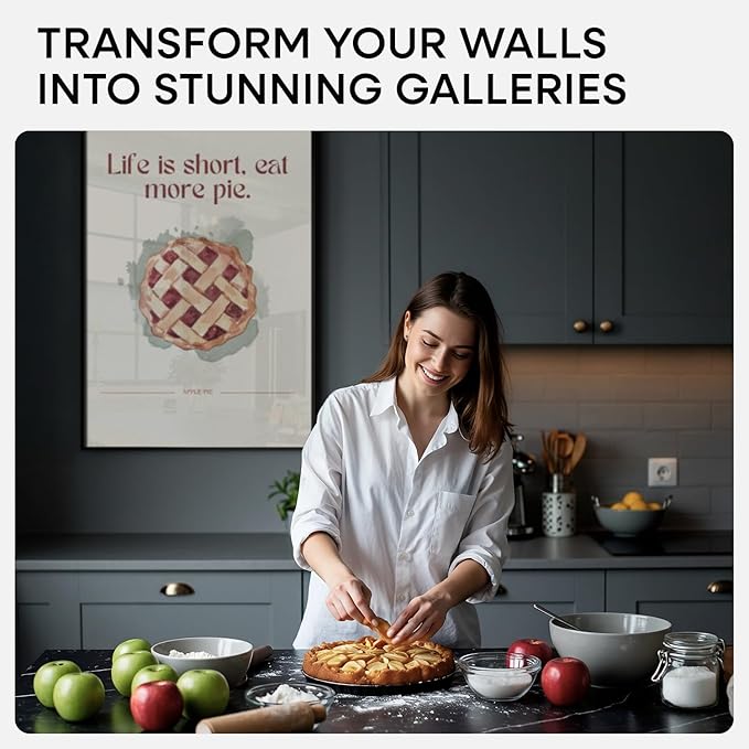 Homeforia 20x30 Poster Frame Black, High End Metal 20 x 30 Picture Frames with Mat 16 by 24 inch Photo, 30x20 Large Frame for Wall, 20x30 Thin Frame Matted to 16x24, Tempered Glass, Wall Kit, Set of 2