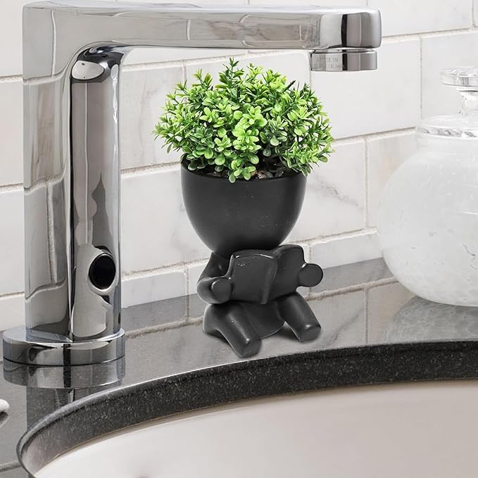 Zerzsy Desk Decorations for Women Office Small Office Desk Decor - Decorative Plants - Bathroom Shelf Decor Accent Women Cute Cubicle Accessories - Set of 2