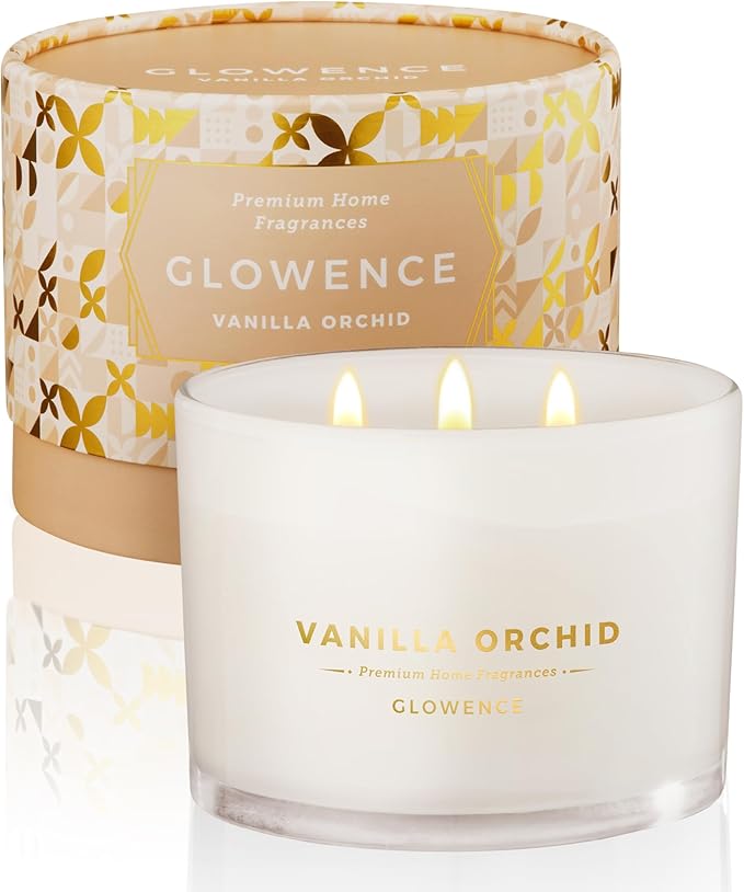 Vanilla Scented Candle - 100% Natural Soy Wax - Large 3 Wick Jar Candle - Up to 40 Hours Burning Time - Aromatherapy Candles for Home - Housewarming Gift for Women & Men