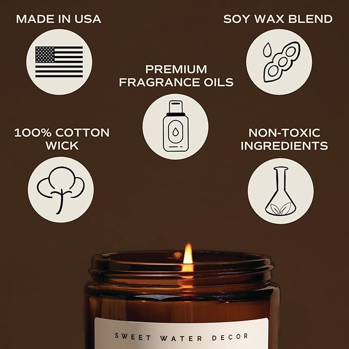 Sweet Water Decor Plant Lady Soy Candle - 40 Hour Burn Time - Wildflower & Salt Scent - Sweet Water Decor Candles for Home - Non-Toxic - 9oz