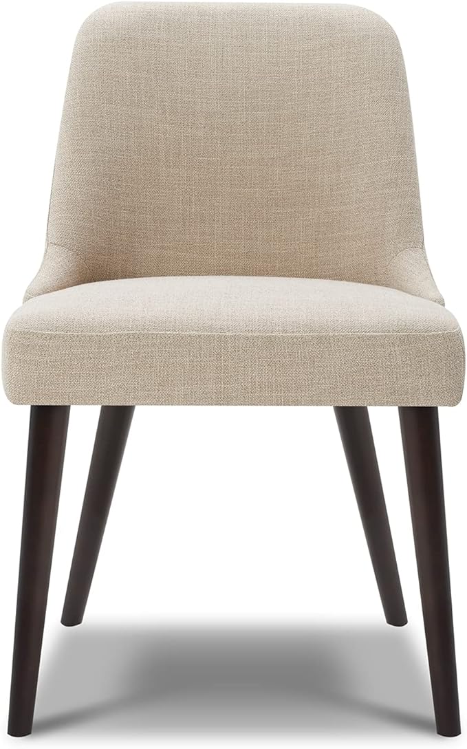 CHITA Mid-Century Modern Dining Chair, Upholstered Fabric Accent Chair for Dining Room, Set of 2, Flax Beige in Fabric