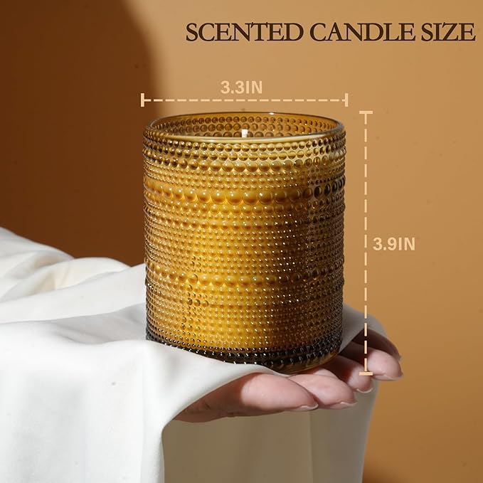 Apple & Cinnamon Scented Candle, Large Jar Aromatherapy Candle Over 60 Hours of Burn Time, Candles for Home Scented Fall Decor Home Fragrance Perfect for Gifting