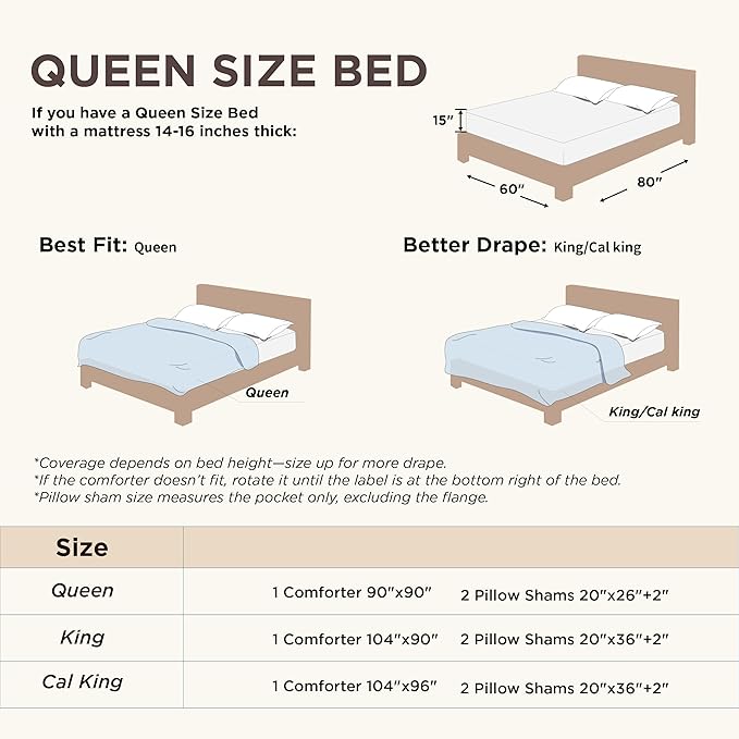 Bedsure Queen Comforter Set - Ivory Comforter, Boho Tufted Shabby Chic Bedding for Kids, 3 Pieces Vintage Farmhouse Bed Set for All Seasons, Fluffy Soft Bedding with 2 Pillow Shams