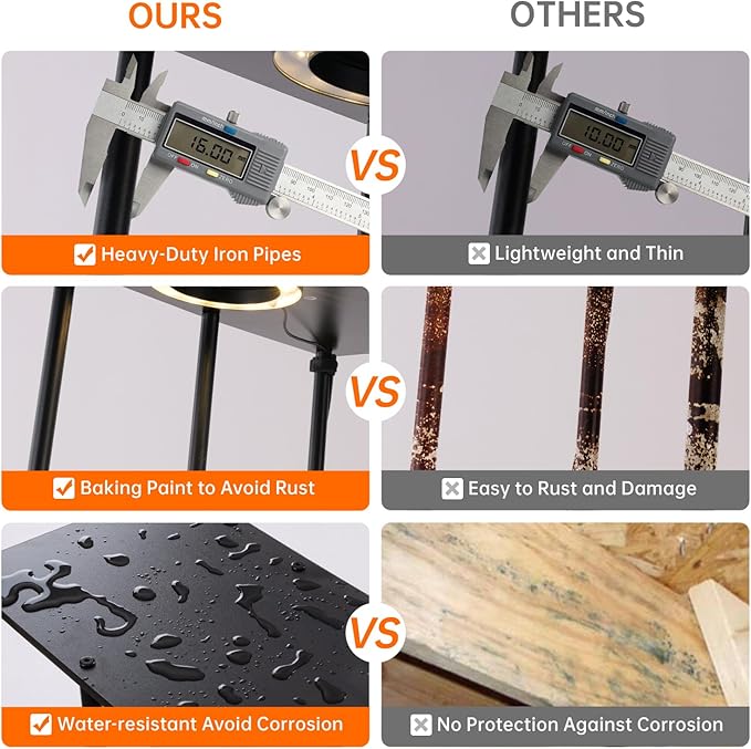 Plant Stand Indoor with Grow Lights, 7-Tier Flower Rack, 5-Pack Full Spectrum Lights with Timer, Corner Plant Stand for Indoor Plants, 53" Tall Rectangular Stand for Living Room
