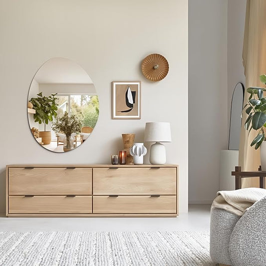 Irregular Wall Mirror 30"x40", Frameless Asymmetrical Mirror for Wall, Modern Decorative Bathroom Mirror, Wall Mounted Mirror for Bedroom Living Room Entryway