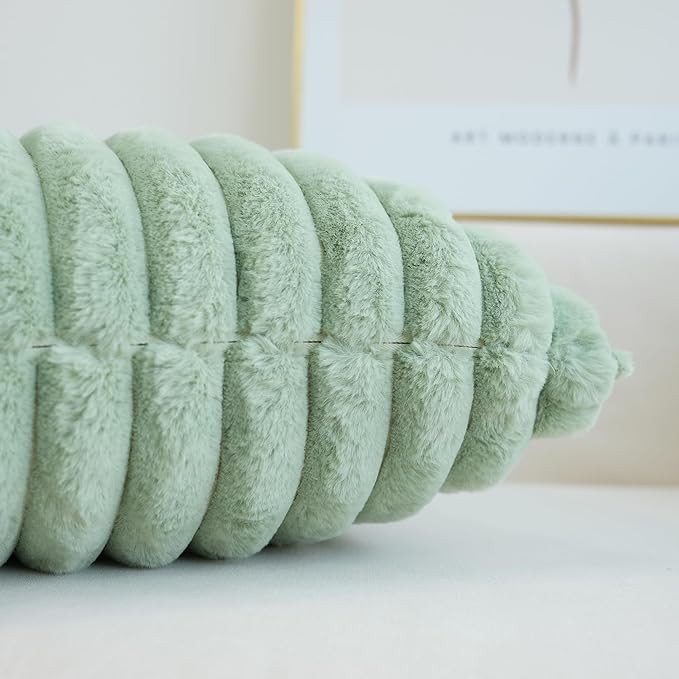 JOJUSIS Pack of 2 Faux Fur Plush Decorative Throw Pillow Covers Couch Cushion Case Soft Pillowcases (Sage Green, 18 x 18-Inch)