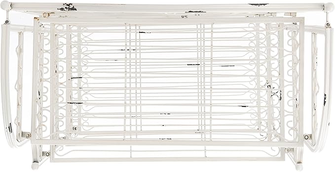 SAFAVIEH PAT5014B Outdoor Collection Amaris Antique White Wrought Iron 4-Tier Bakers Rack
