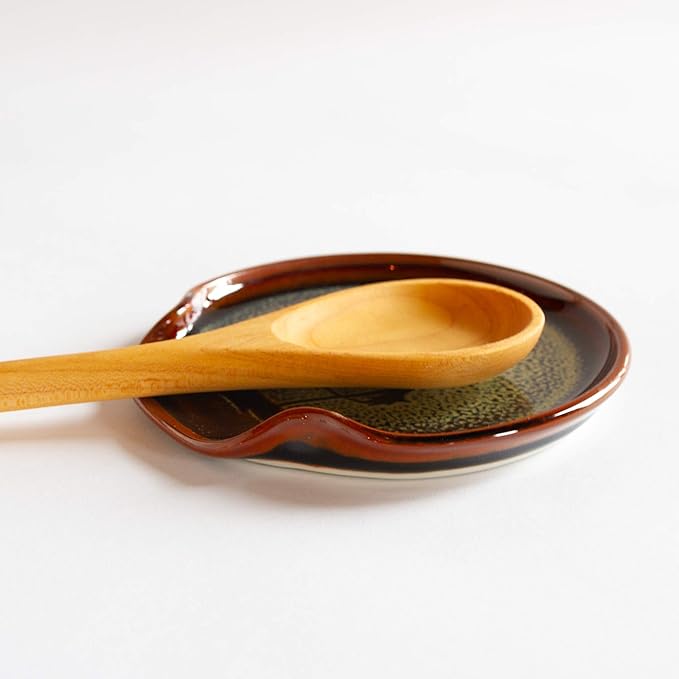 Georgetown Pottery Spoon Rest Hamada Sunflower, Handmade, Made in USA, Ceramic