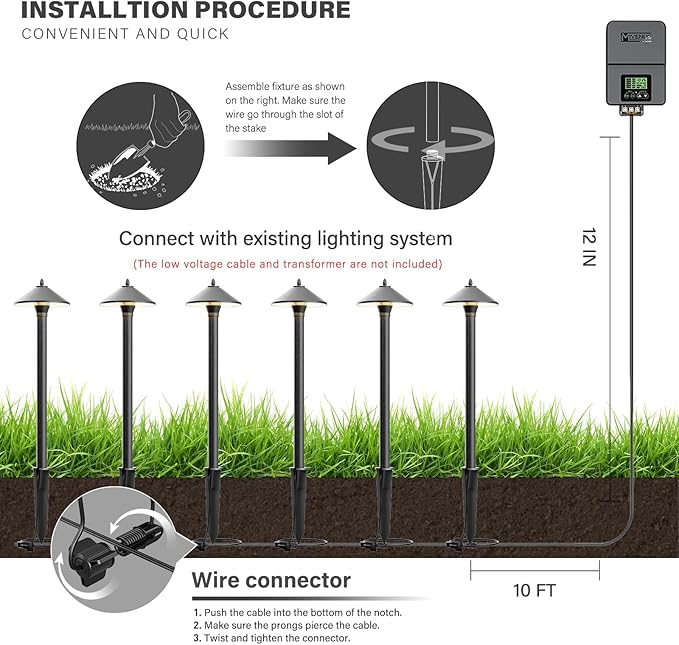 Low Voltage LED Pathway Lights 1.2W Outdoor Landscape Lighting 6 Pack 40 Lumen Landscape Path Lights 2700K for Lawn Patio Yard Walkway Driveway Pathway Garden