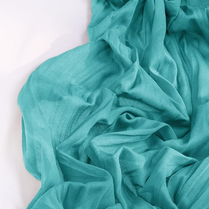 Teal Green Cheesecloth Table Runner 4 Pack Fall Table Runners Boho Gauze 120 Inches Turquoise Cheese Cloth Fall Table Decorations for Thanksgiving Wedding Bridal Baby Shower Tea Party Decor