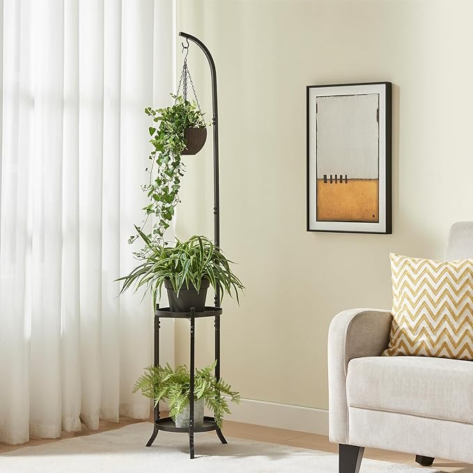 3 Tier Metal Plant Stands, Metal Corner Tall Plant Stands for Multiple Plants, Modern Flower Pot Holder Shelf Display Rack