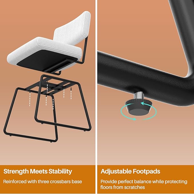 Velvet Dining Chairs Set of 4, Upholstered Dining Room Kitchen Chair with Thick Cushion, Soft Backrest, Metal Legs, Mid Century Modern Accent Side Chair for Home Living Room Bedroom, White