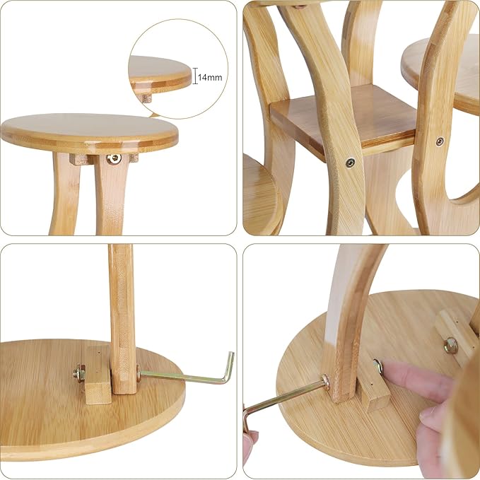 5 pots Succulent Plant Stand Indoor,tabletop tiered Plant Shelf for Small Plants,Bamboo windowsill Plant Holder Display Rack for Desktop Office Balcony