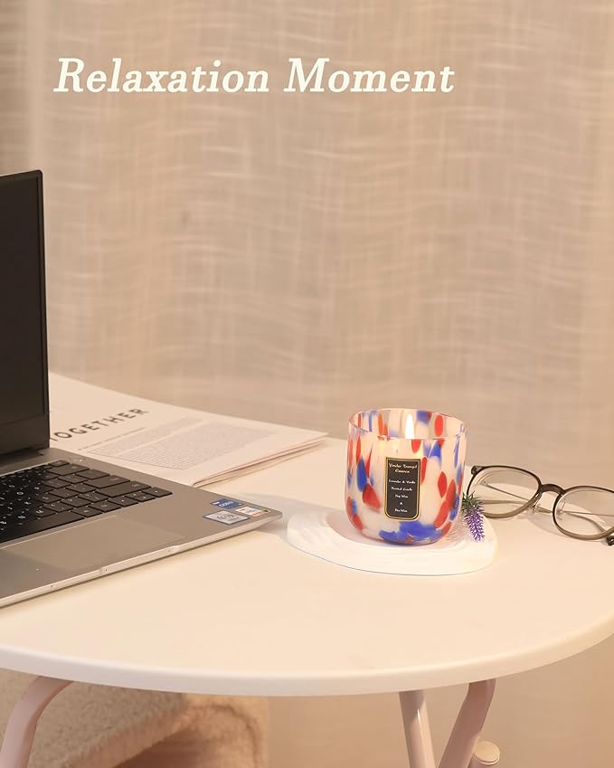 Scented Candles Set 4 Pack, Lavender & Vanilla Candles for Home Scented, 12 oz Soy Wax Jar Candles, 70 Hour Long Lasting, Aromatherapy Relaxing Candle for Women, Decorative, Holiday Christmas Gift