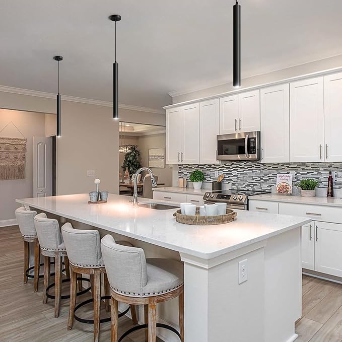 OKELI Modern Pendant Lights 4000K LED Dimmable Pendant Light Fixtures Pendant Lighting for Kitchen Island,Bar,Bedroom, 15.7inch, 10W, ETL, 3Pack