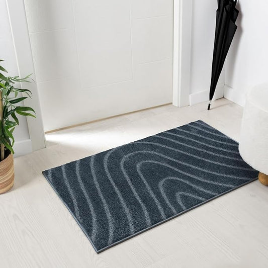 LUXE WEAVERS Modern Geometric Wave Blue 2x3 Area Rug