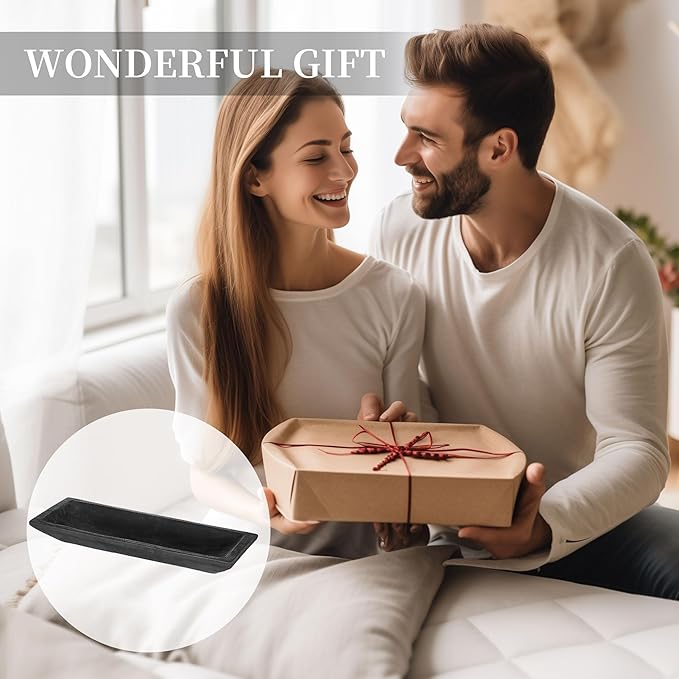 Hanobe Decorative Wood Dough Bowl: Large Long Wooden Bowl for Entry Way Table Home Decor - Coffee Table Decor for Living Room - Dining Table Centerpiece Decor, Black