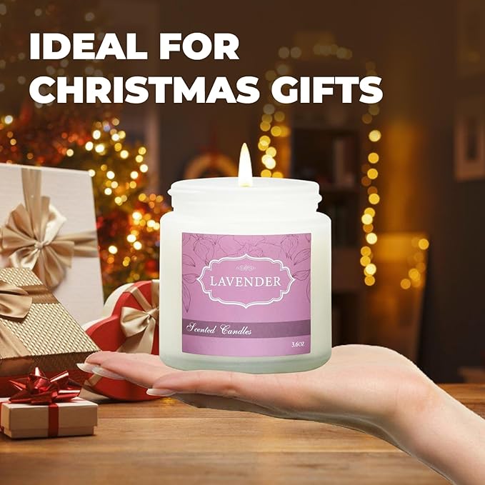 6 Pack Candles for Home Scented,Jar Candles,Lavender Candle,Aromatherapy Candle Gifts Set for Women,Long Lasting Scented Candles Gift for Birthday Mother's Thanksgiving Day Present