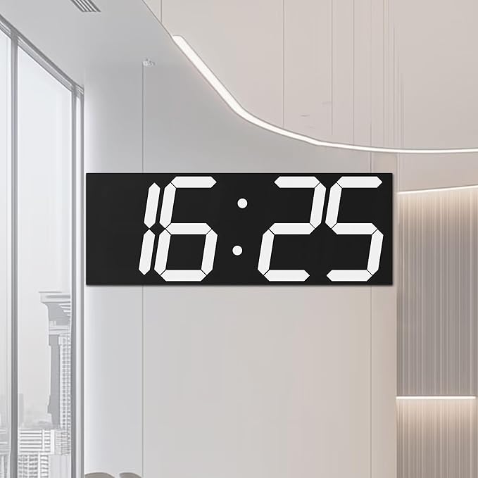 Digital Clock with Large Display 18.7 Inch, GPS Auto-Sync Time, Wall-Mounted with Remote Control, Ideal for Classroom Use
