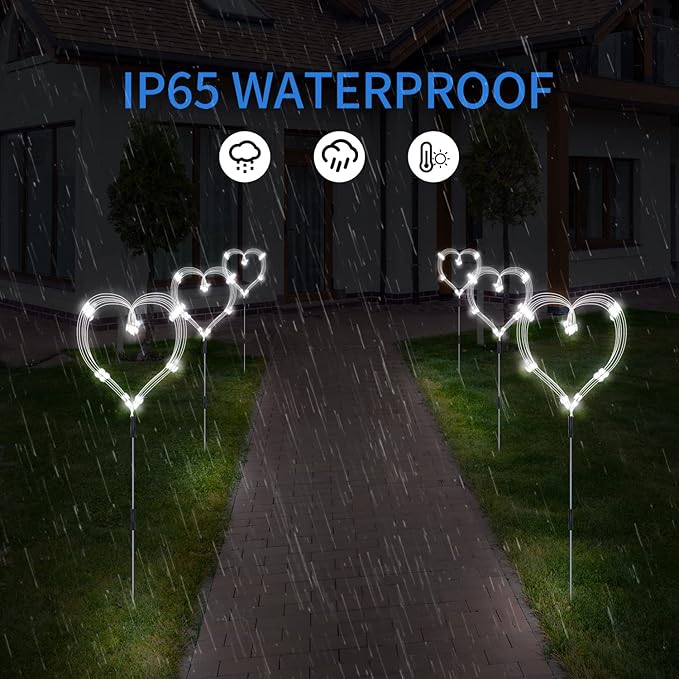 Solar Garden Lights Outdoor Fireworks - 5 Pack Decorative Solar Lamps with 8 Modes Remote for Lawn Backyard Patio Pathway (Cool White)