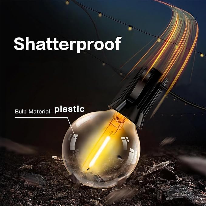 HISTAR 48Ft Patio Lights Outdoor Waterproof 24+2 Edison Bulbs for Garden, Porch, Backyard, Balcony, Bistro, Cafe Lights Decor