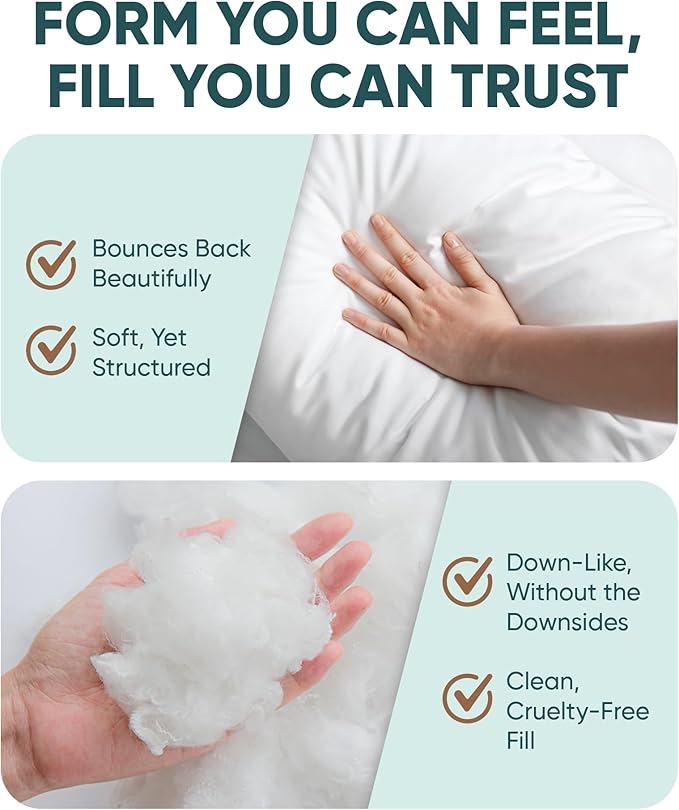 Pillowflex Synthetic Down Pillow Insert -30x30 Down Alternative, Ultra Soft Oversized Square European Throw Pillow, Couch Euro Sham, Bed - 1 Decorative Form