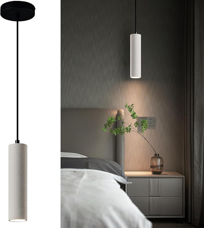 Modern LED Concrete Pendant Light Kitchen Islandceiling Light Fixture Pendant Lighting for Dining Room Coffee Club Resturant Bar Living Room(1-Pack)