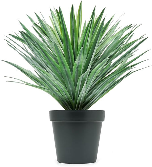 Velener Artificial Agave Plant in Black Pot with Real Stone Pebbles, Large Fake Agave Plant for Indoor and Outdoor-27 inches Tall, 126 Leaves