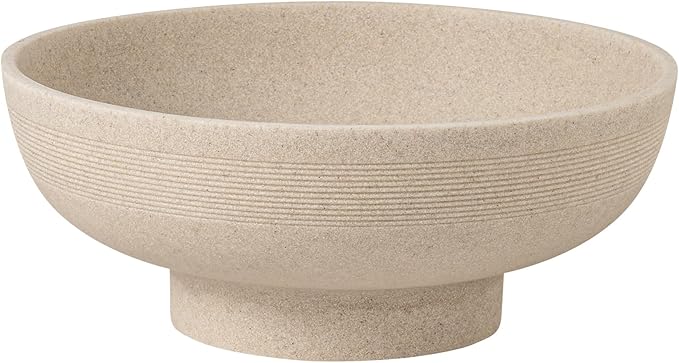 Large Decorative Fruit Bowl for Kitchen Counter, Sandstone Look Modern Minimalist Snack Candy Bowl for Table Centerpiece Decor, Home, Office, Hotel, Entryway (Beige)