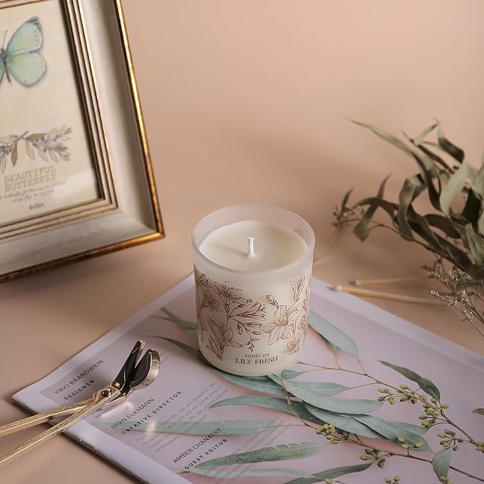 ROMIIE ZOI Scented Candle - Lily Fresh - 6oz Soy Wax Candle for Home, Gifts for Women