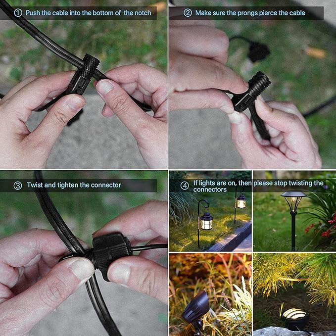 GOODSMANN Landscape Lighting 8PK Low Voltage Outdoor Path Lights 2-Tier Pagoda Landscape Path Lights Pathway Lights Wired 3W LED 180 Lumen 3000K Warm White Driveway Bronze Electric Pathway Light