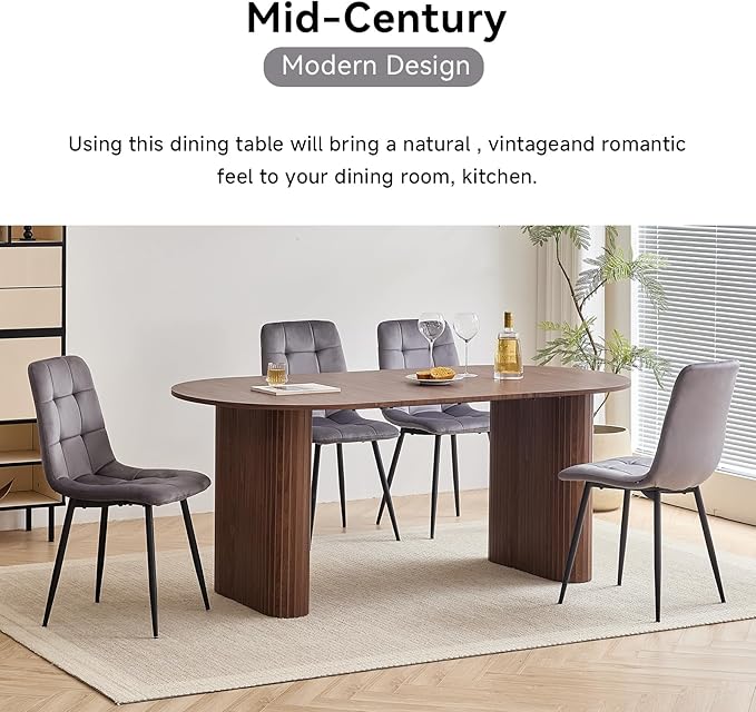 5-Piece Dining Table Set for 4 6 People with Heavy Duty Legs, Dining Room Table Chairs Set for Living Room, Kitchen, Apartment