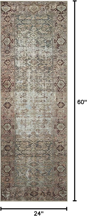 Loloi Amber Lewis Georgie Collection GER-07 Moss/Salmon 2'-0" x 5'-0", .19" Pile Height, Accent Rug