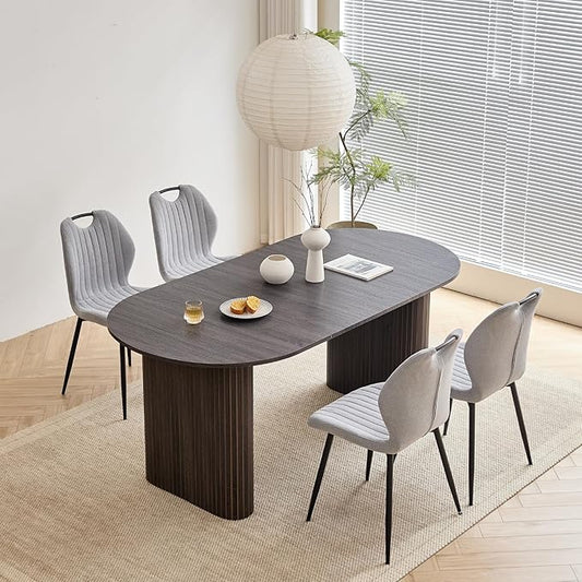 5-Piece Dining Table Set for 4 6 People with Heavy Duty Legs, Dining Room Table Chairs Set for Living Room, Kitchen, Apartment