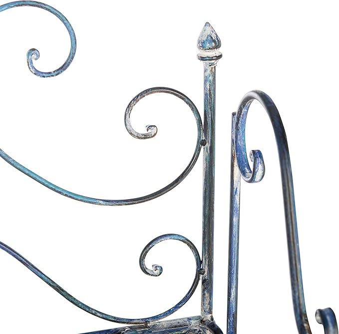 SAFAVIEH Outdoor Collection Torus Antique Blue 3-Tier Shelf (Fully Assembled)