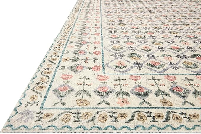 Loloi Rifle Paper Co. Eden Collection EDE-03 Lattice Ivory 2'-0" x 5'-0" Accent Rug