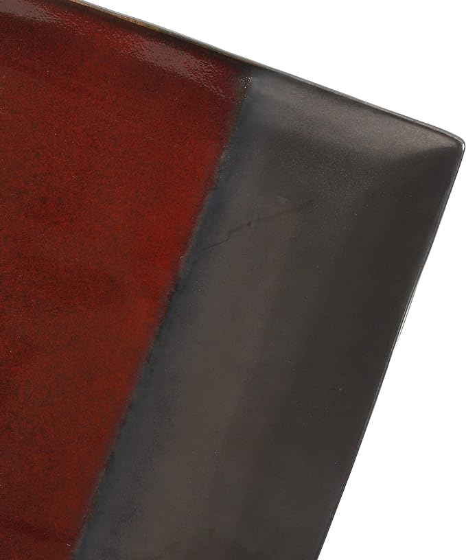 Gibson Elite Decadence 12 Piece Reactive Glaze Dinnerware Set Service for 4, Red with Reactive Metallic Color -