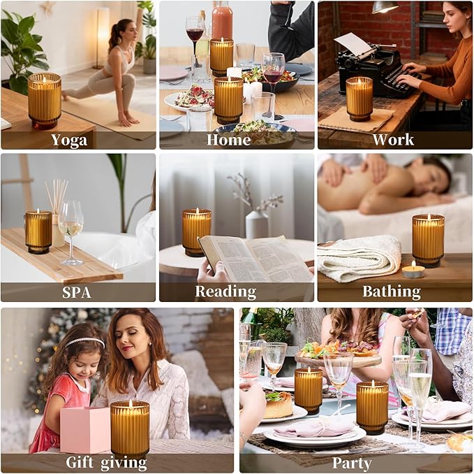 Apple Cinnamon Scented Candle Fall Candles, 70 Hours Long Burning Natural Soy Candle, Autumn Candle Gift, Luxury Candles Gifts for Women & Men, House Warming Gift